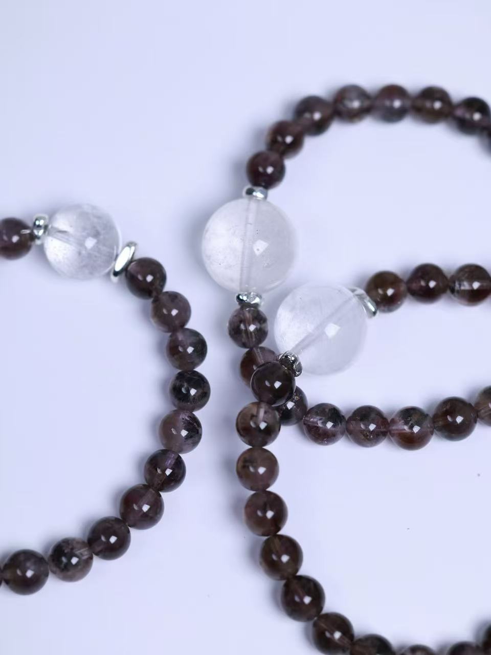 White Azeztulite & Auralite 23 Bracelet