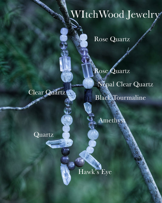 #3 🌿 Witchwood Raw Stone Crystal Necklace🌿