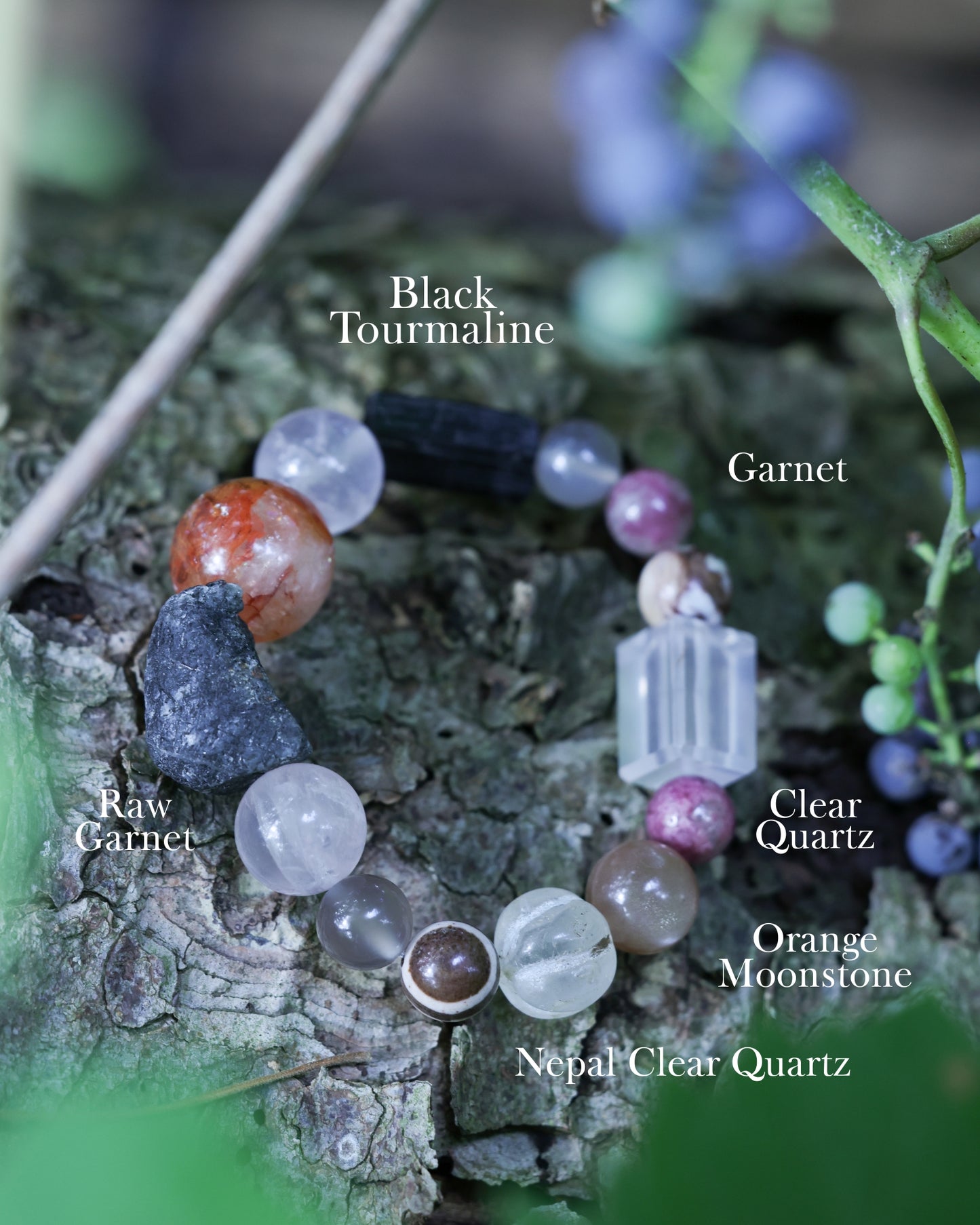 #4 🌿Witchwood Raw Stone Crystal Bracelet🌿