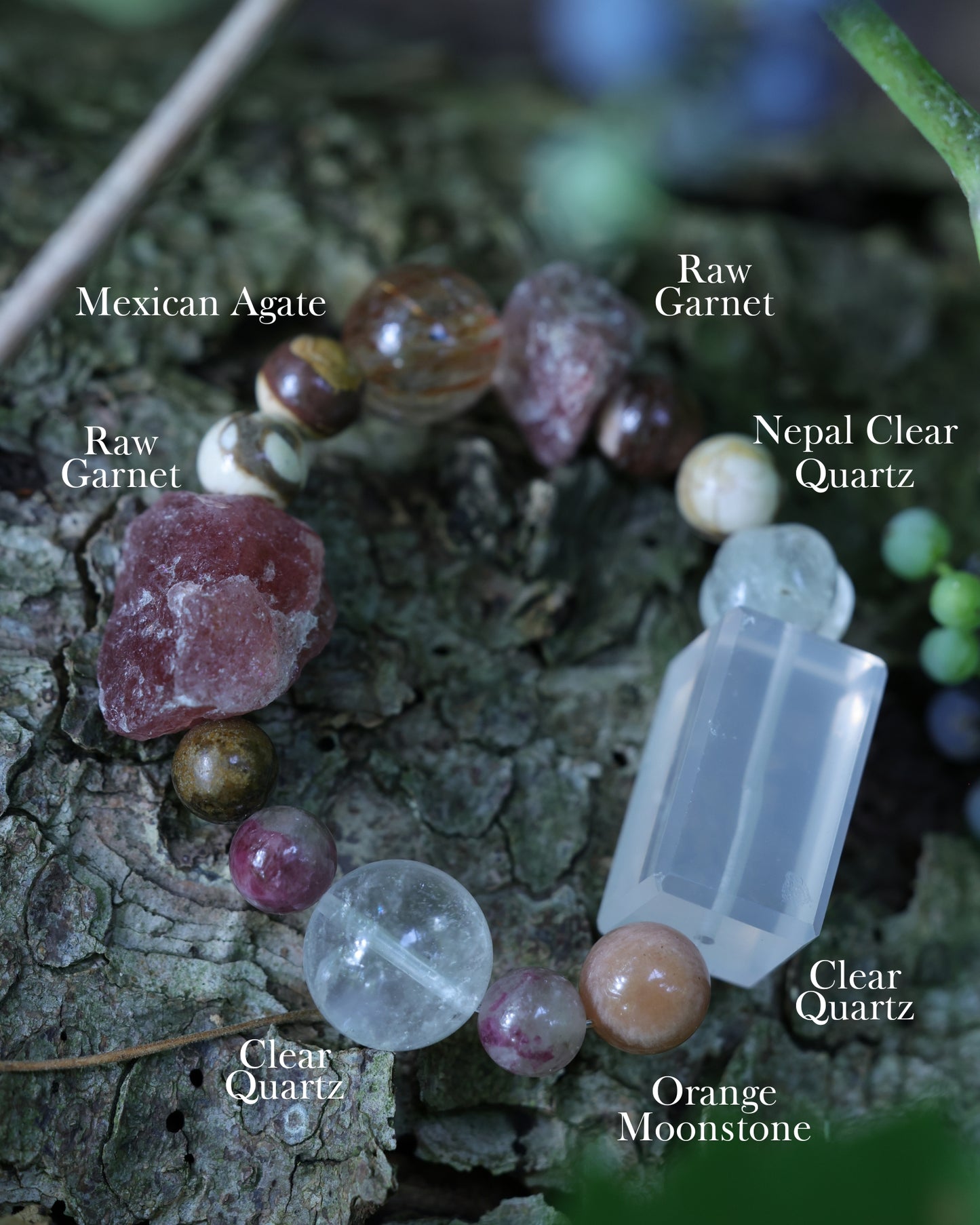 #6 🌿Witchwood Raw Stone Crystal Bracelet🌿