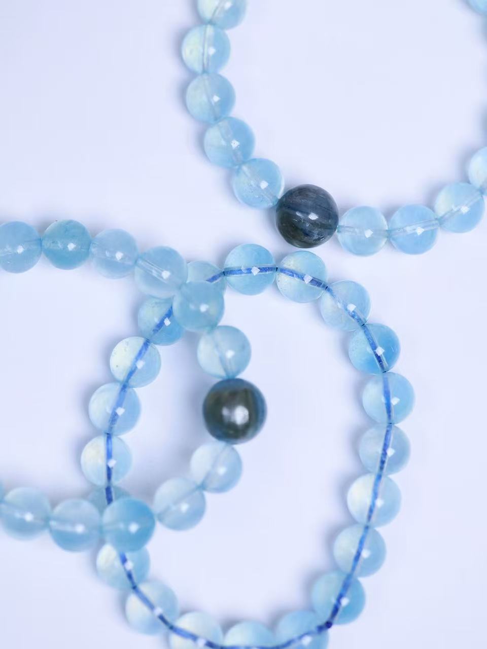 Aquamarine &Kyanite  Bracelet