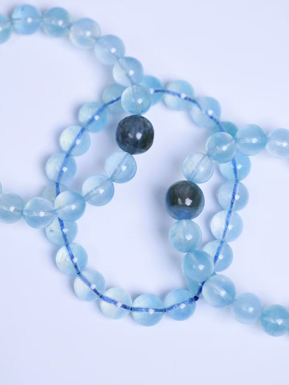 Aquamarine &Kyanite  Bracelet