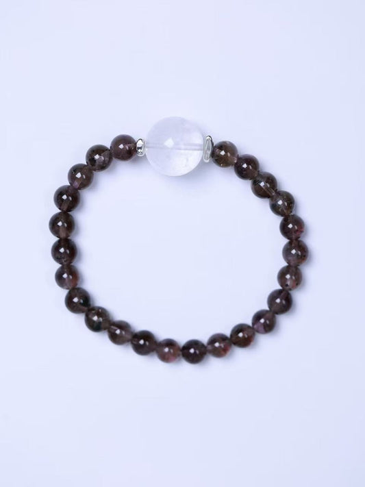 White Azeztulite & Auralite 23  Bracelet