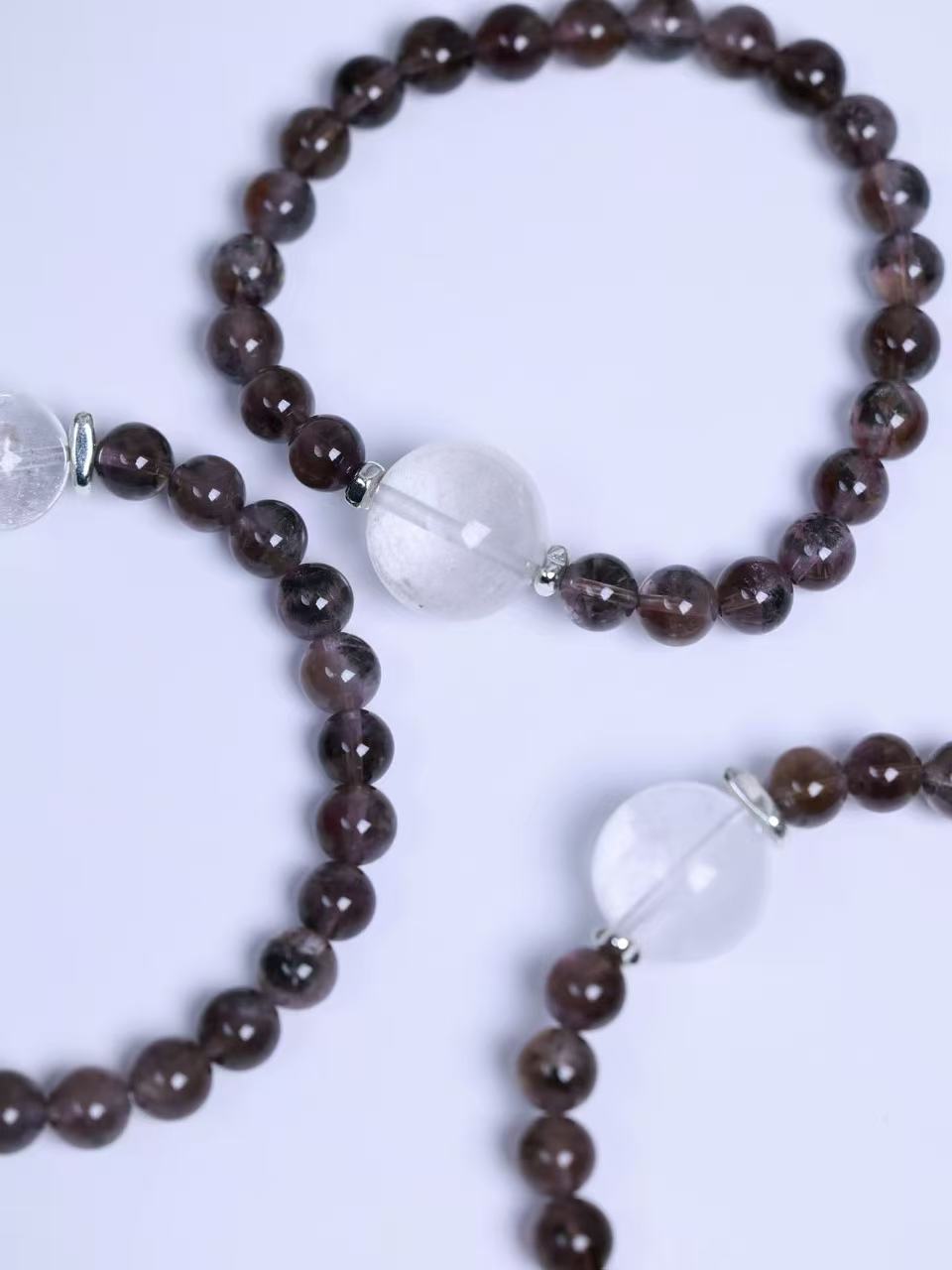 White Azeztulite & Auralite 23  Bracelet