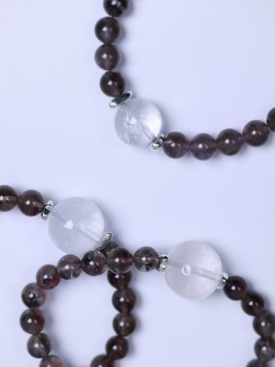 White Azeztulite & Auralite 23  Bracelet