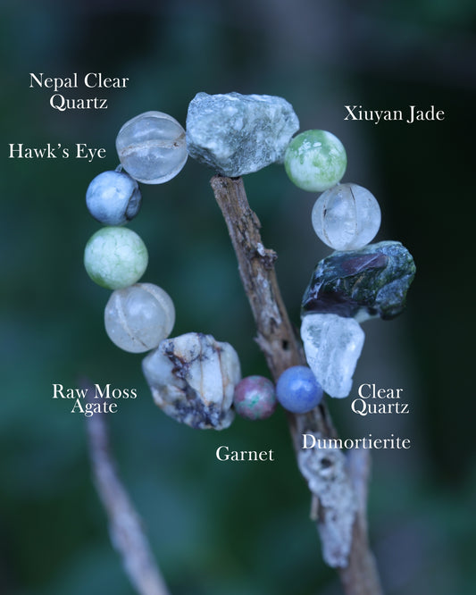 #21 🌿Witchwood Raw Stone Crystal Bracelet🌿
