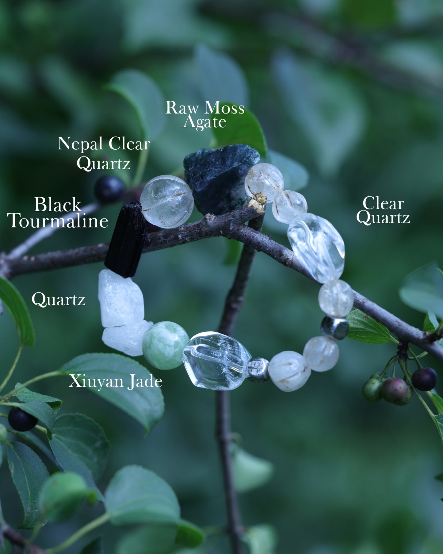 #13 🌿Witchwood Raw Stone Crystal Bracelet🌿