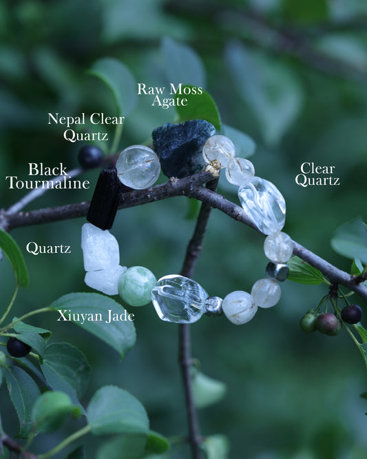 #13 🌿Witchwood Raw Stone Crystal Bracelet🌿