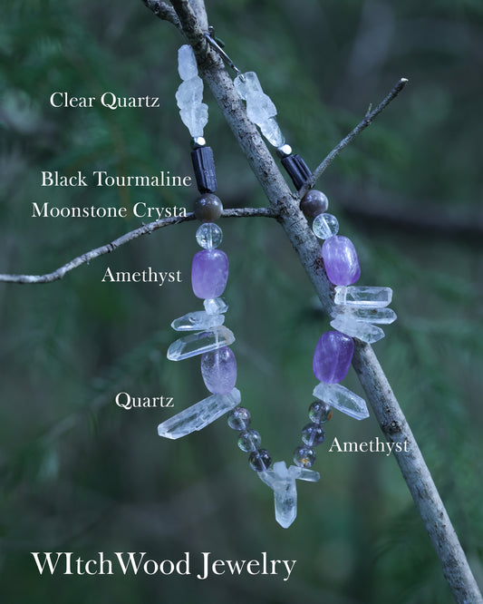 #2 🌿 Witchwood Raw Stone Crystal Necklace🌿