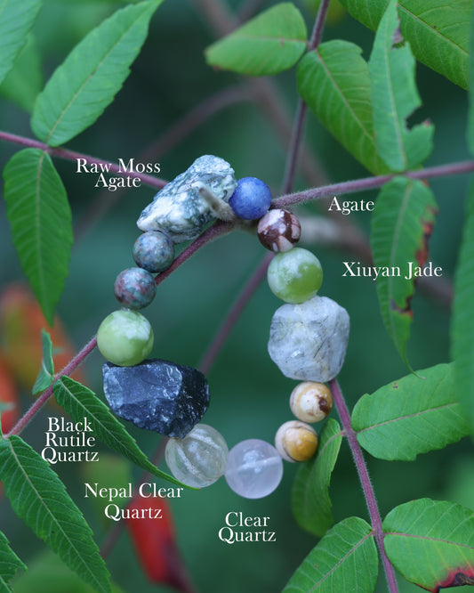 #15 🌿Witchwood Raw Stone Crystal Bracelet🌿