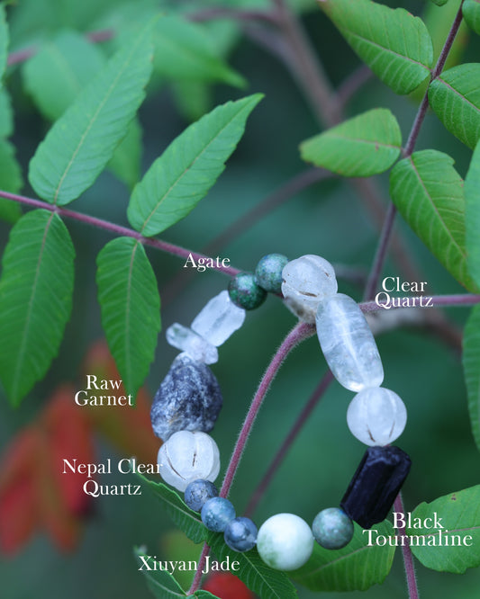 #14 🌿Witchwood Raw Stone Crystal Bracelet🌿