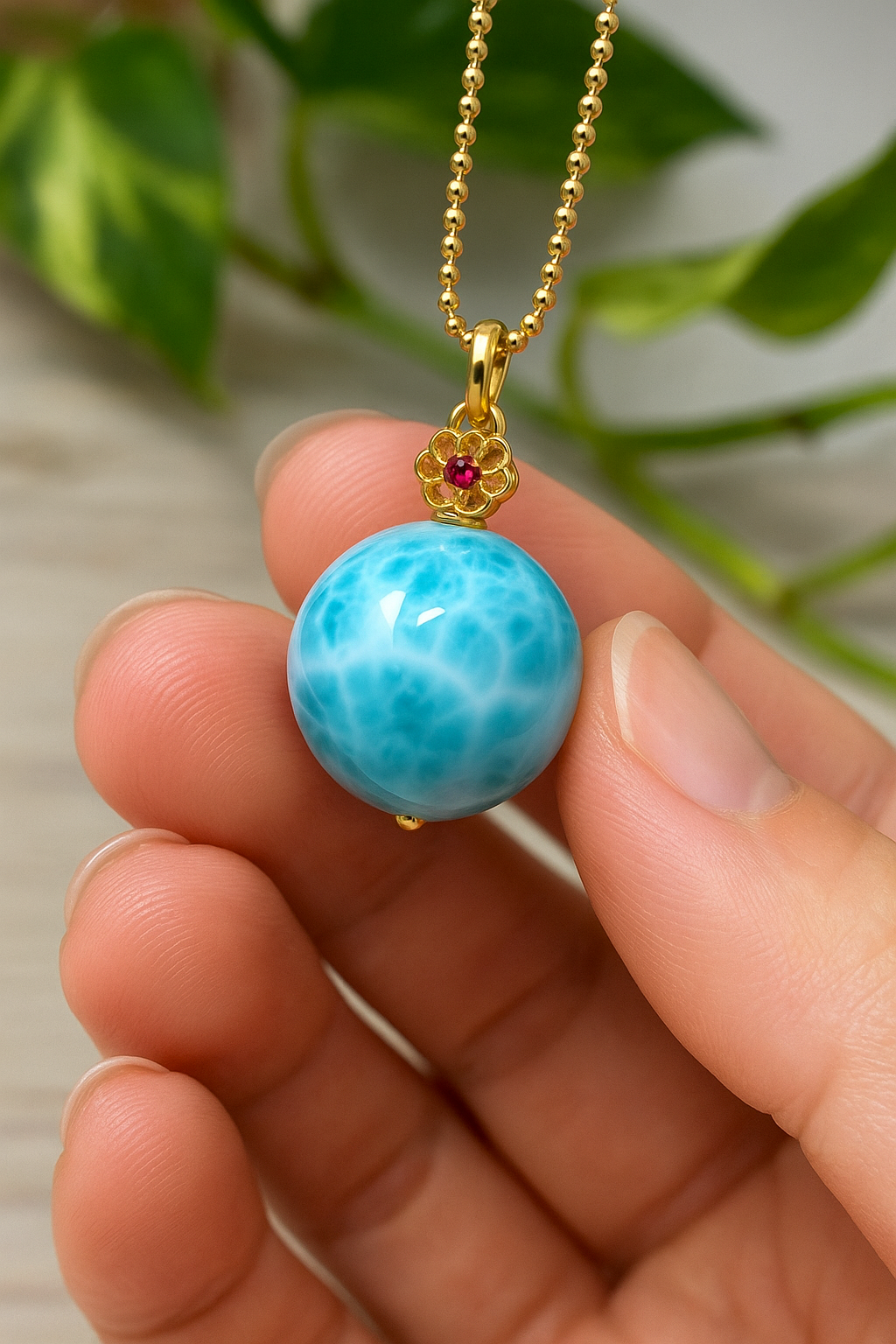 Larimar Pendant Necklace