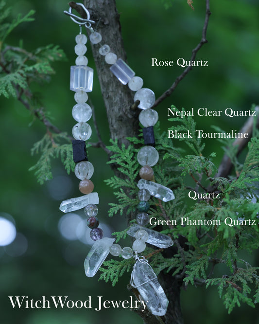 #4 🌿 Witchwood Raw Stone Crystal Necklace🌿