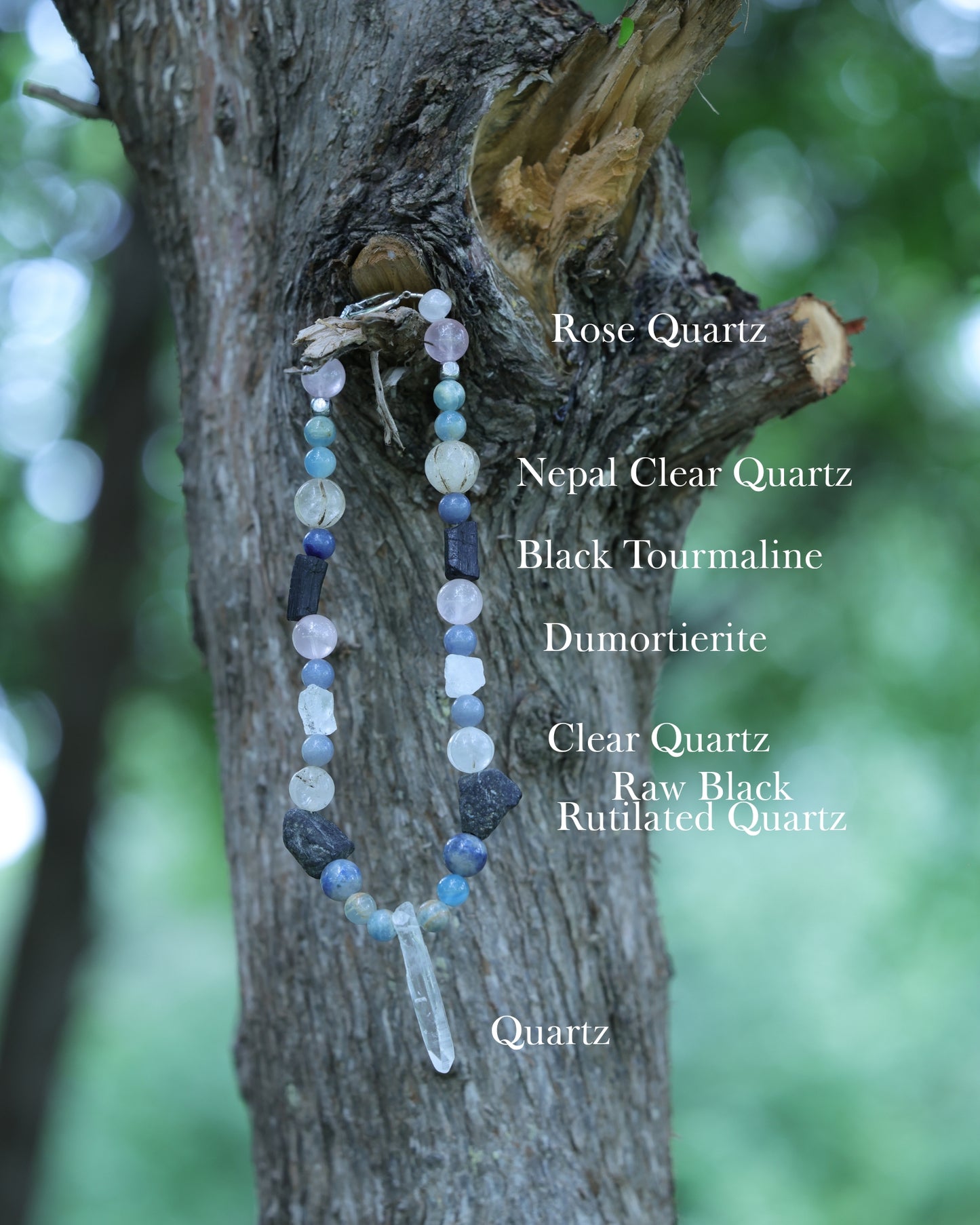 #7 🌿 Witchwood Raw Stone Crystal Necklace🌿