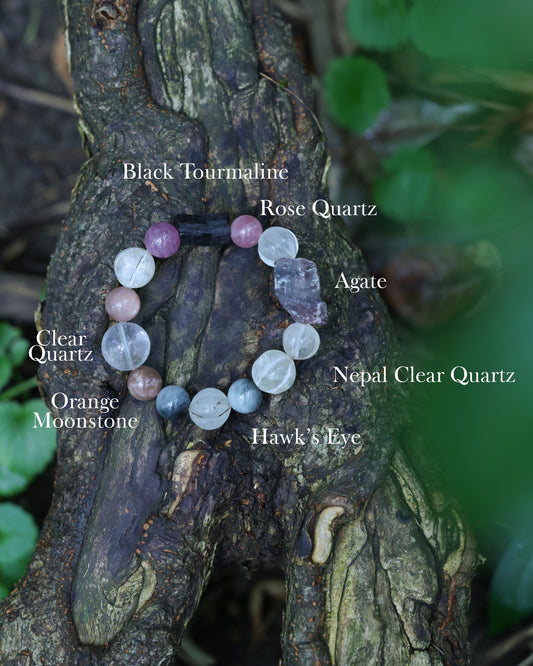 #1 Witchwood Raw Stone Crystal Bracelet🌿