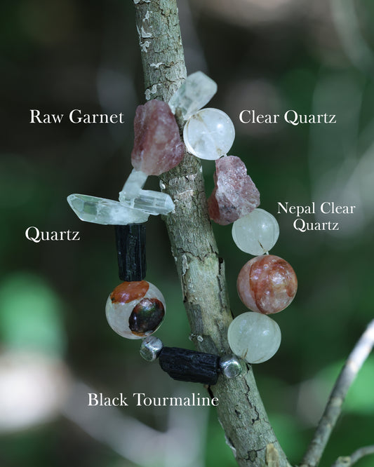 #3 Witchwood Raw Stone Crystal Bracelet🌿