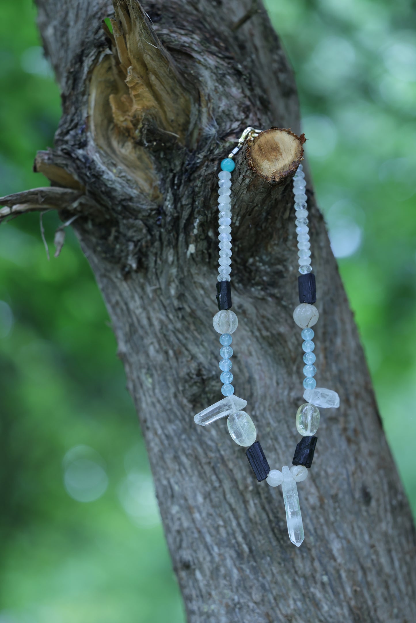 #5 🌿 Witchwood Raw Stone Crystal Necklace🌿