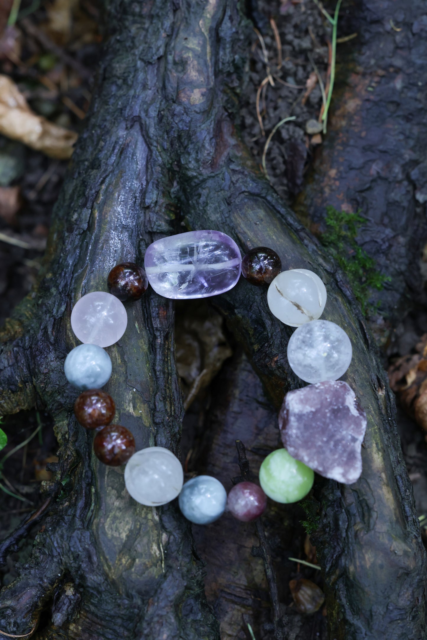 #5 🌿Witchwood Raw Stone Crystal Bracelet🌿