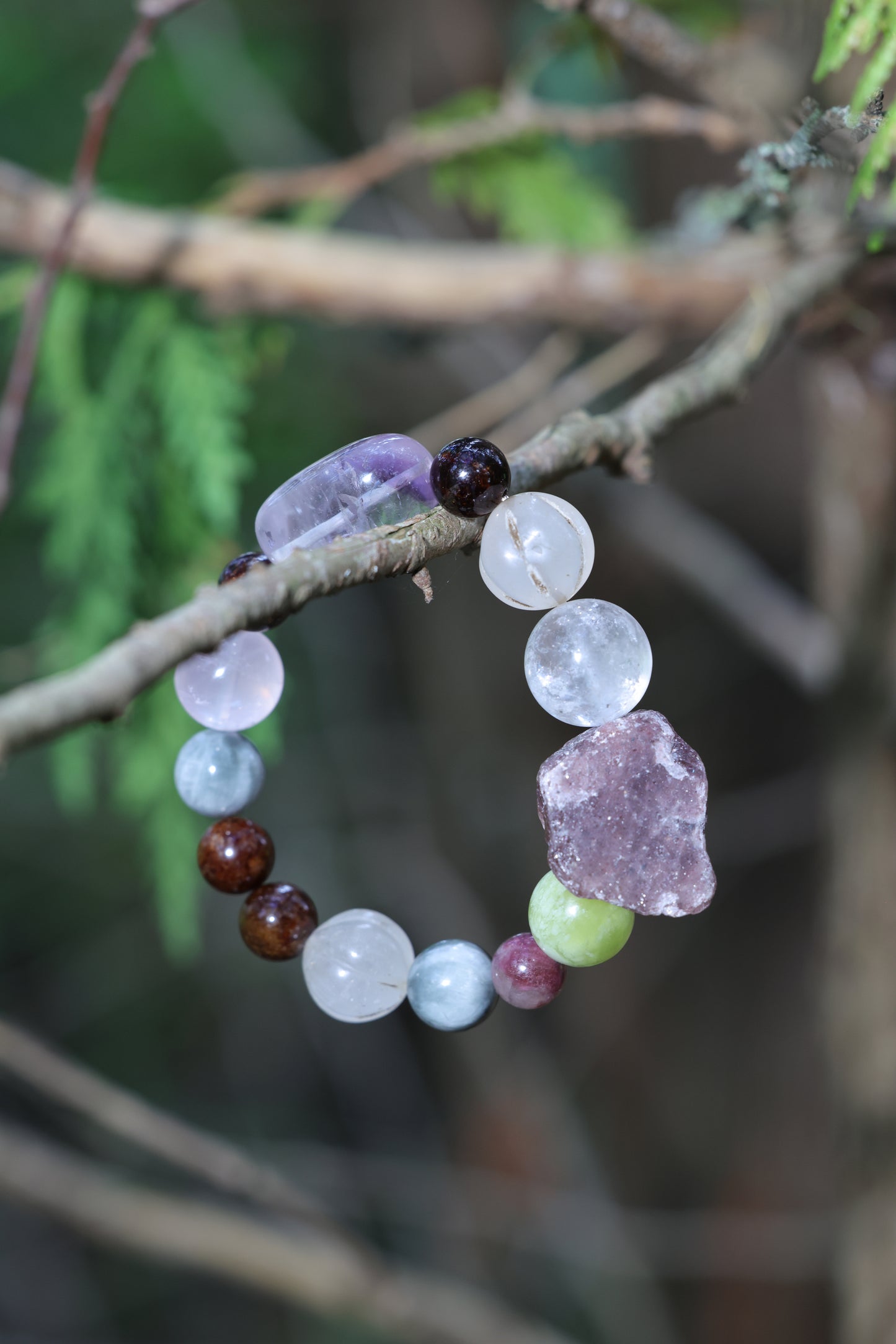 #5 🌿Witchwood Raw Stone Crystal Bracelet🌿