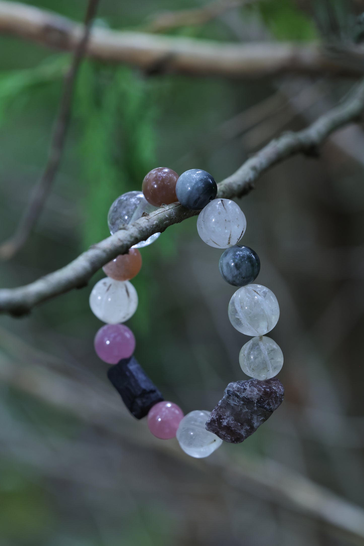 #1 Witchwood Raw Stone Crystal Bracelet🌿