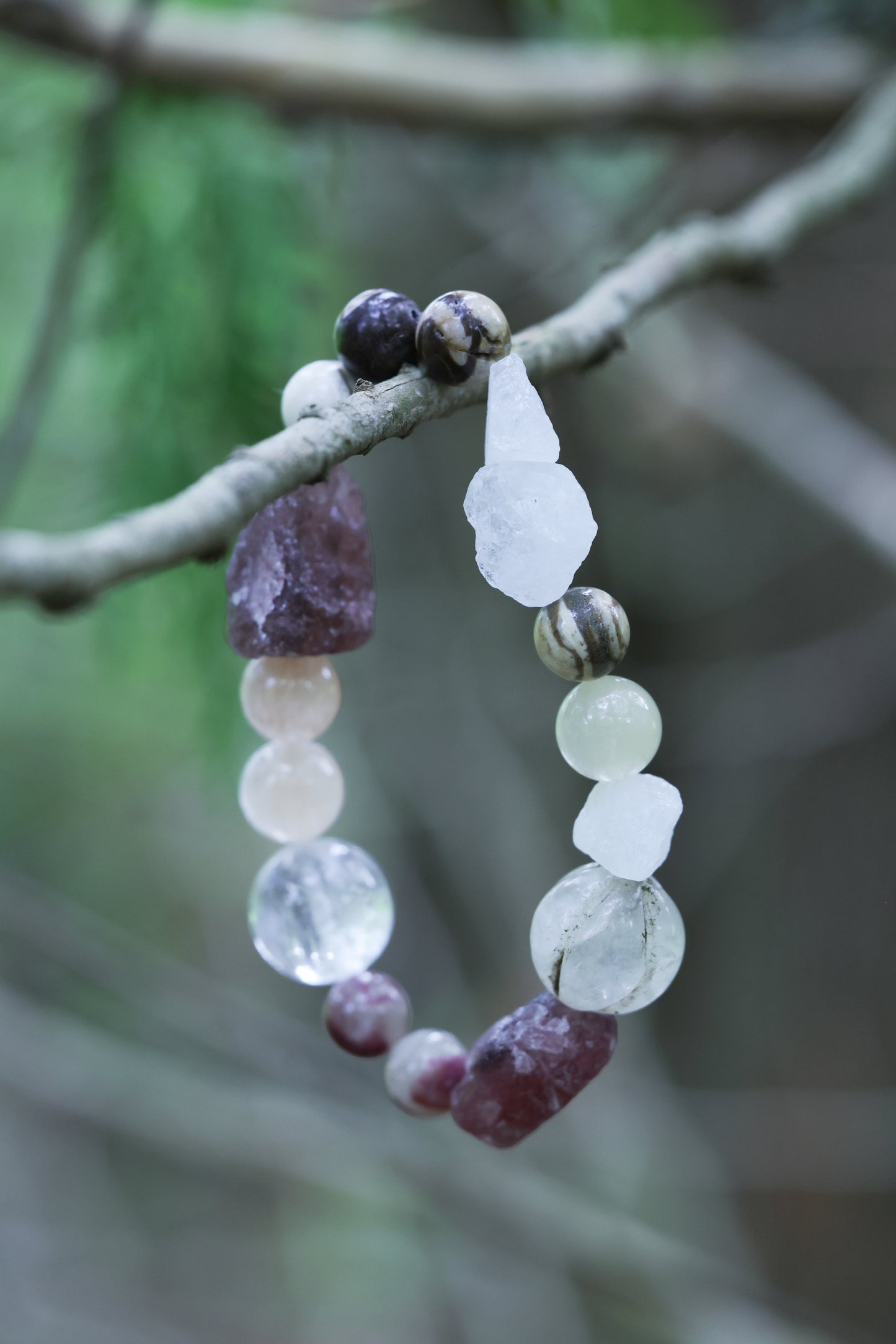 #16 🌿Witchwood Raw Stone Crystal Bracelet🌿