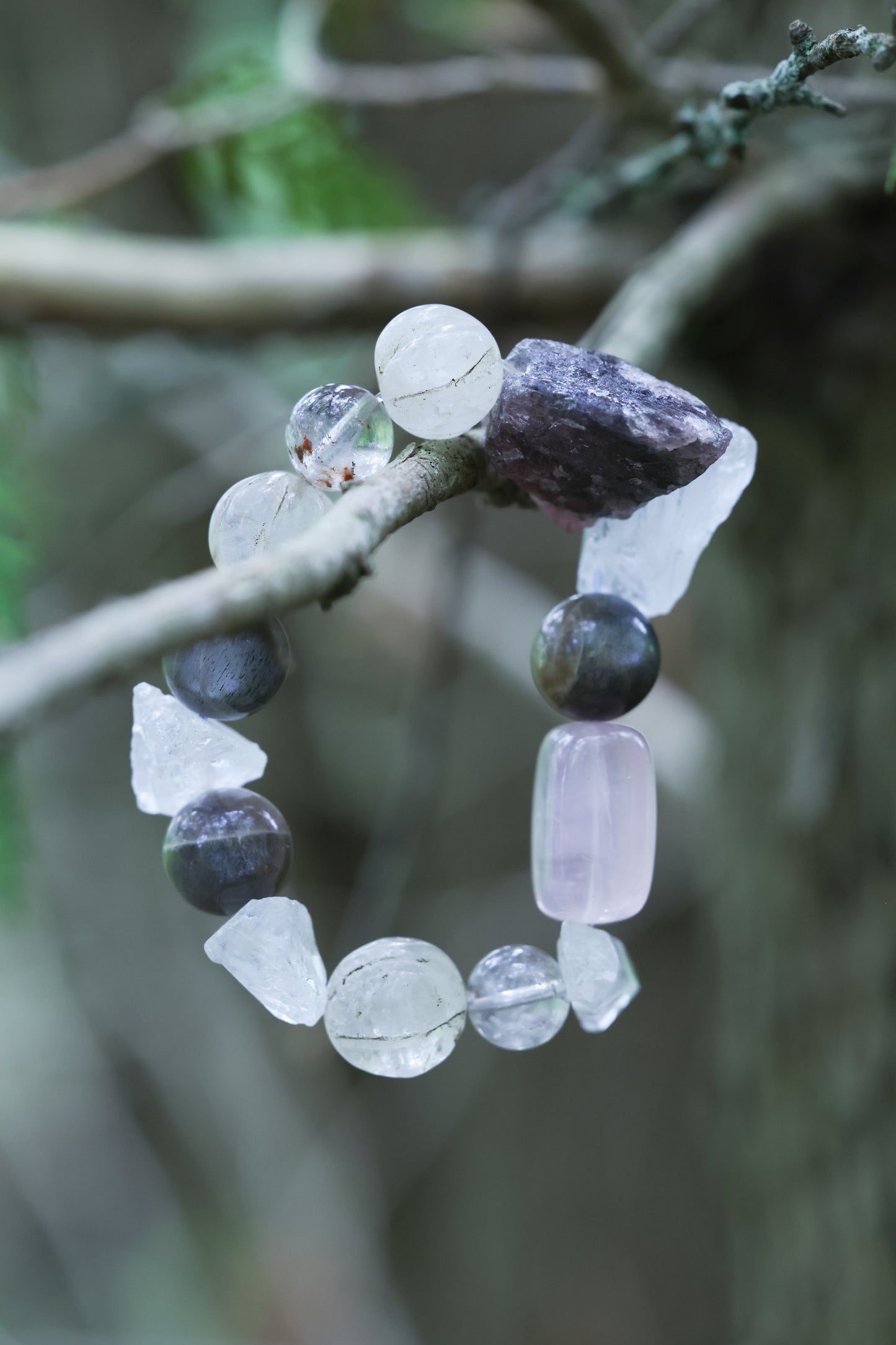 #24 🌿Witchwood Raw Stone Crystal Bracelet🌿