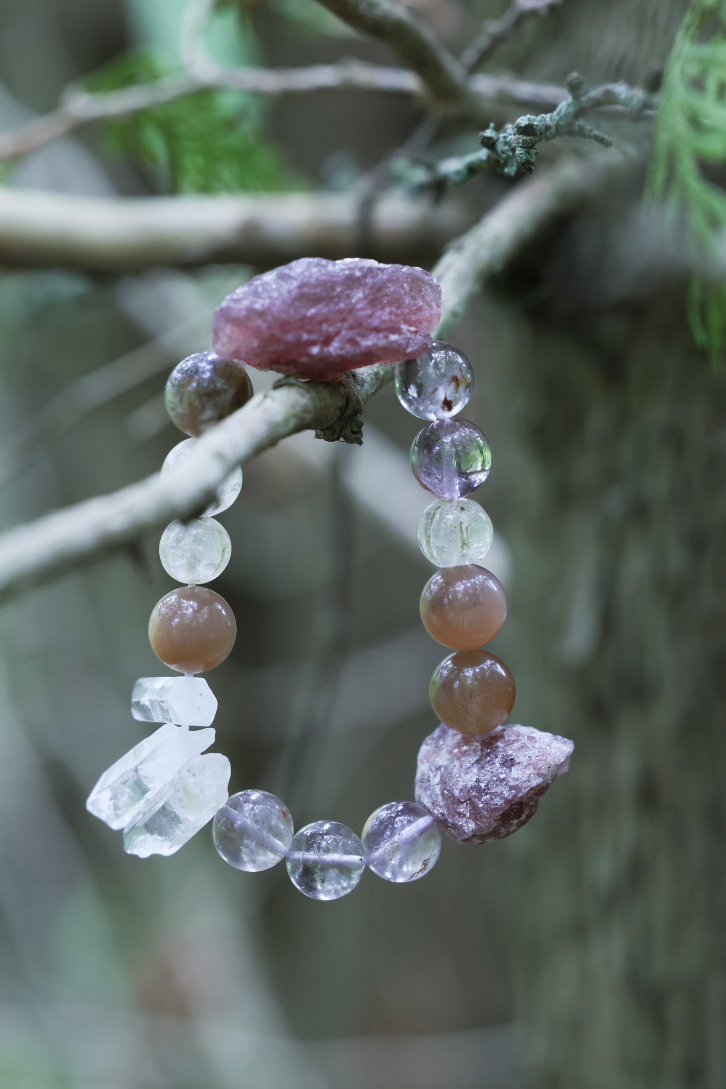 #22 🌿Witchwood Raw Stone Crystal Bracelet🌿
