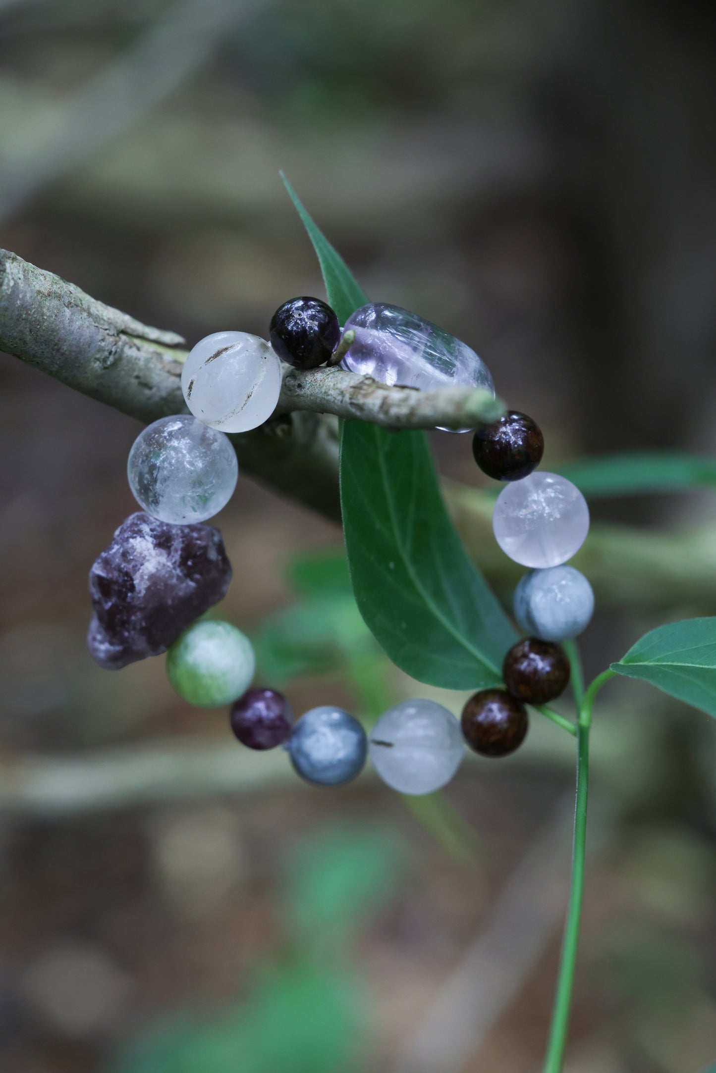 #5 🌿Witchwood Raw Stone Crystal Bracelet🌿