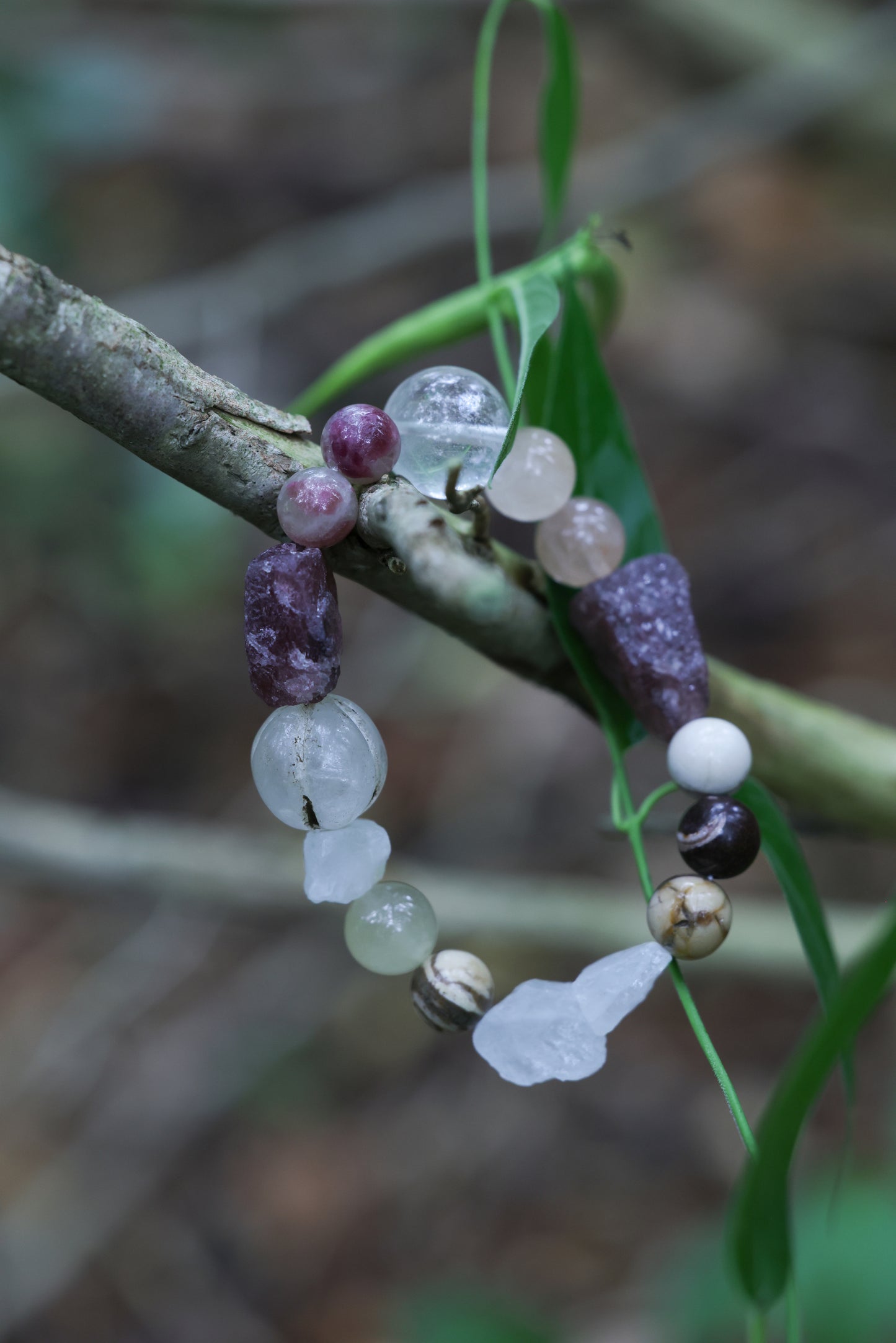 #16 🌿Witchwood Raw Stone Crystal Bracelet🌿