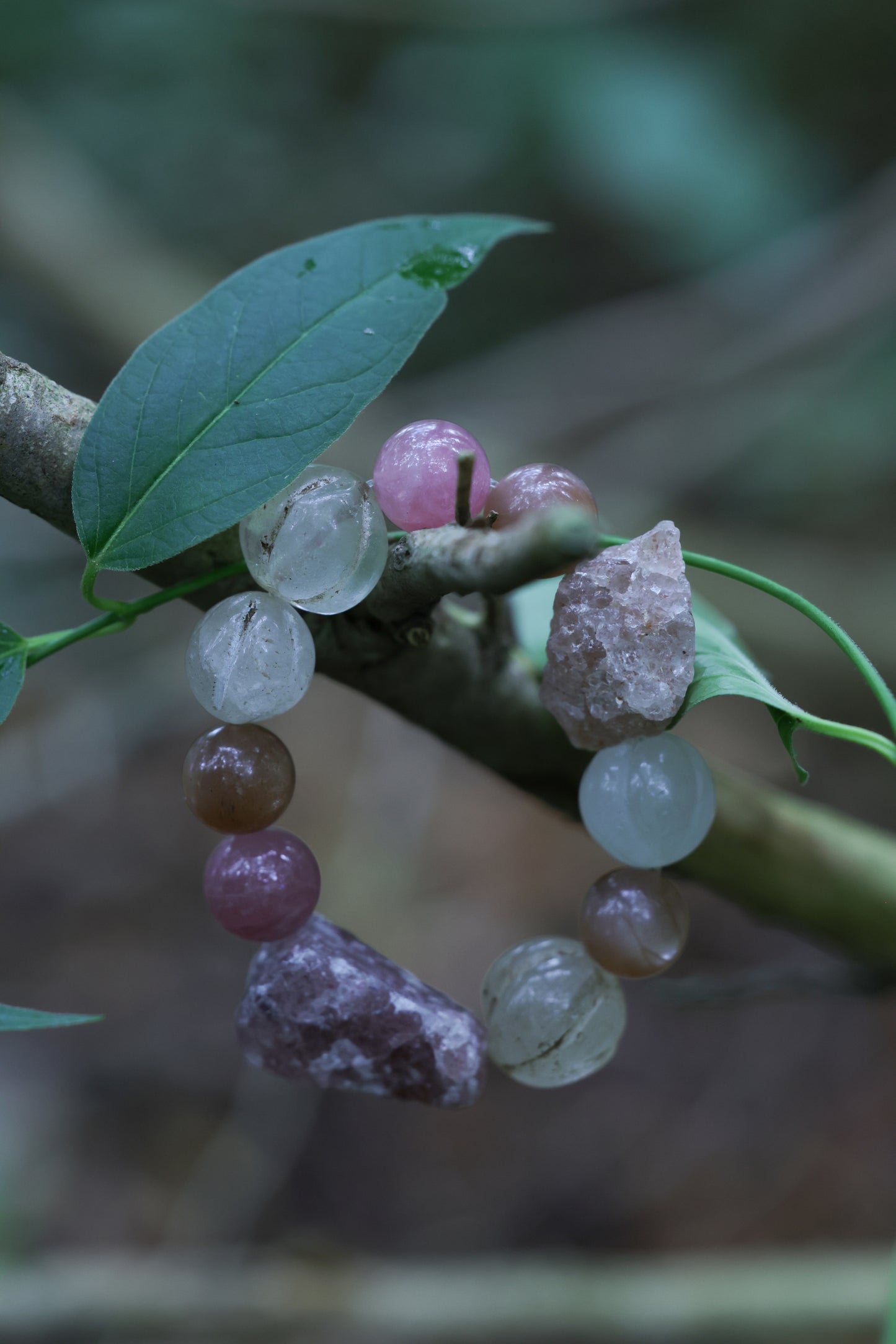 #19 🌿Witchwood Raw Stone Crystal Bracelet🌿