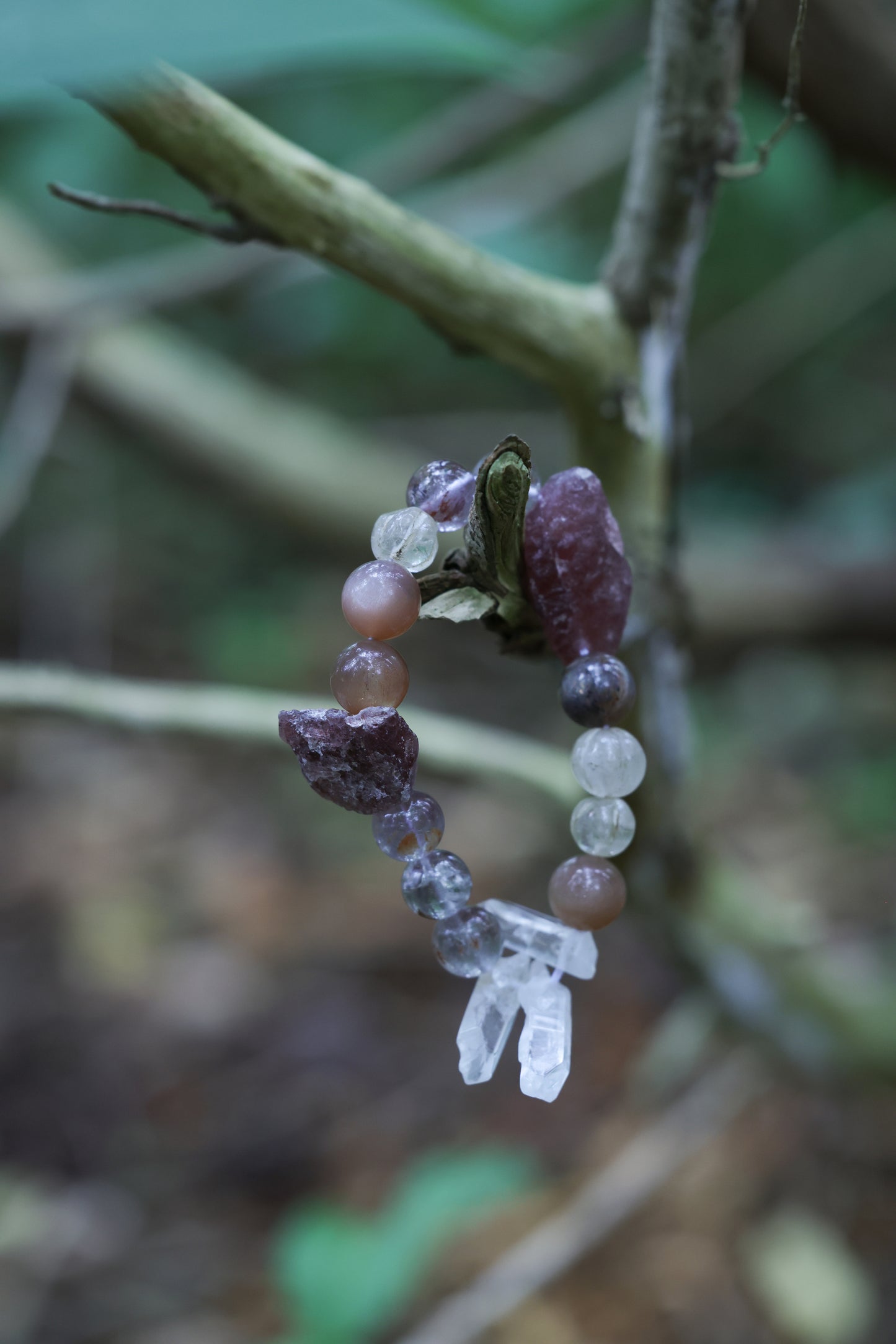 #22 🌿Witchwood Raw Stone Crystal Bracelet🌿