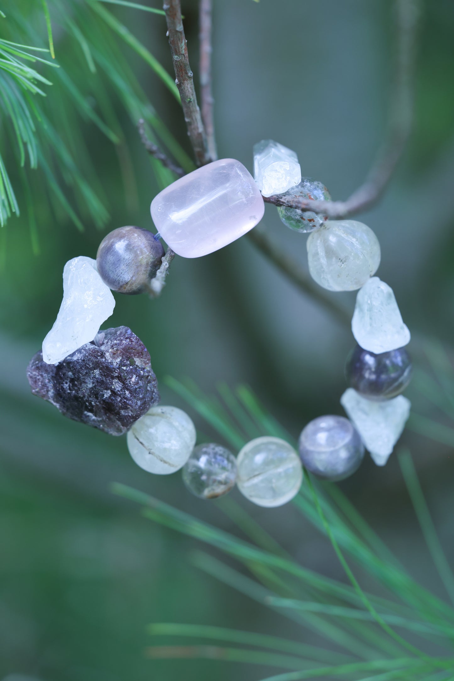 #24 🌿Witchwood Raw Stone Crystal Bracelet🌿