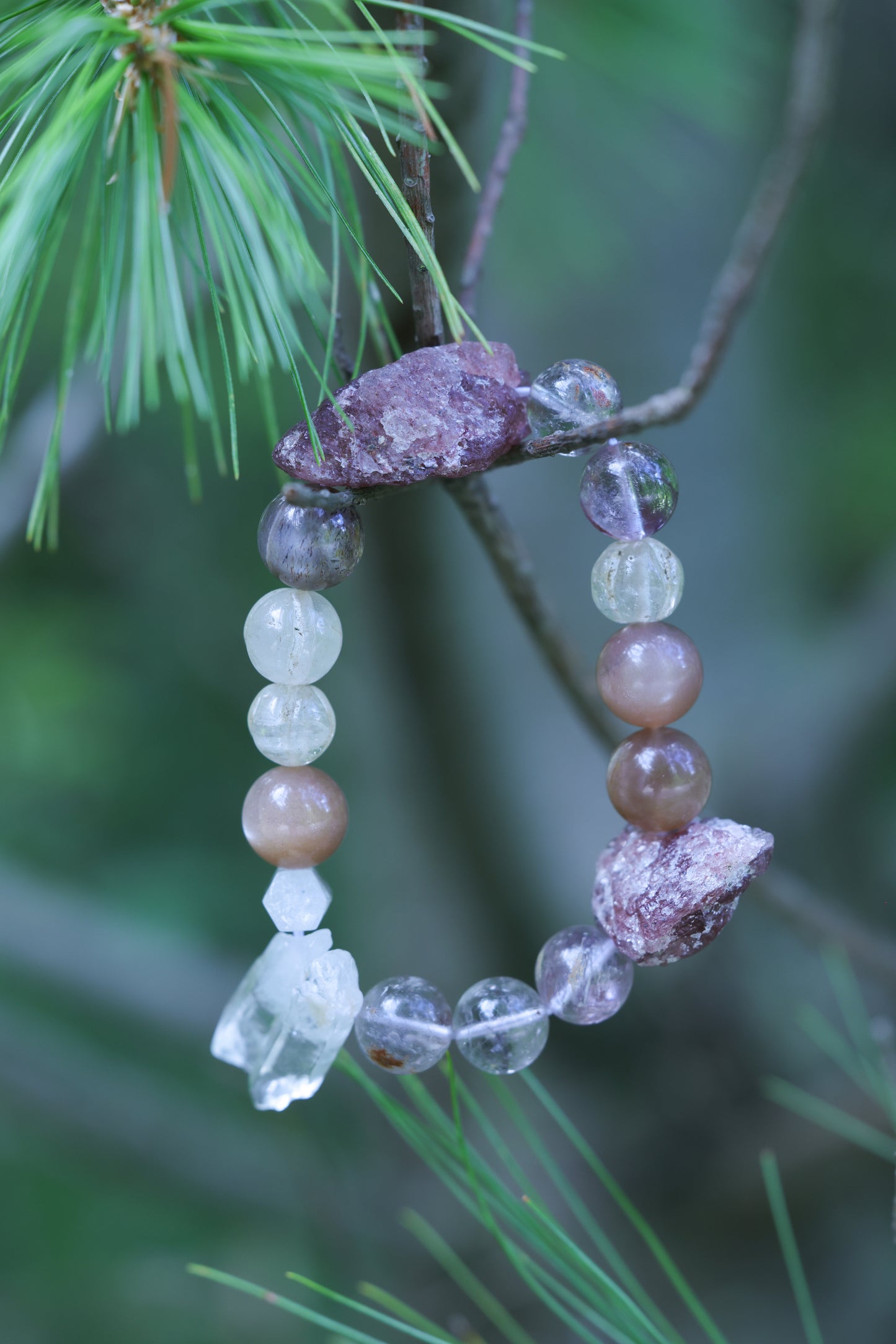 #22 🌿Witchwood Raw Stone Crystal Bracelet🌿