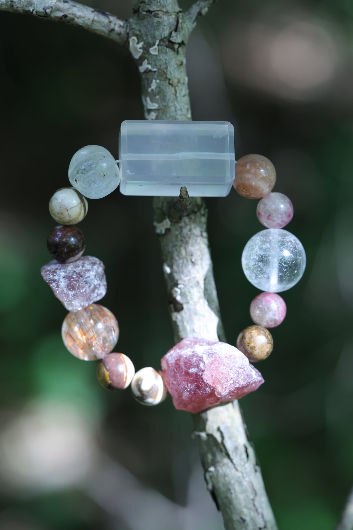 #6 🌿Witchwood Raw Stone Crystal Bracelet🌿