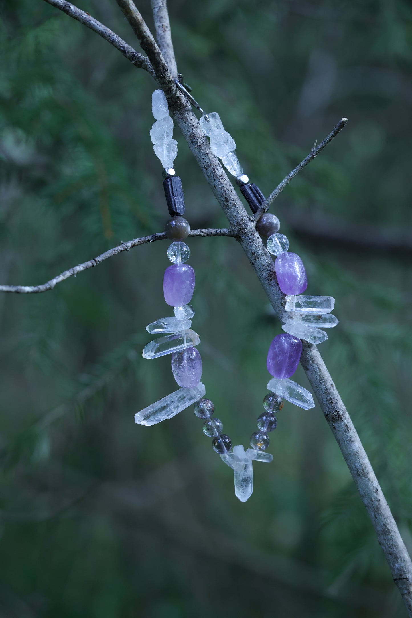 #2 🌿 Witchwood Raw Stone Crystal Necklace🌿