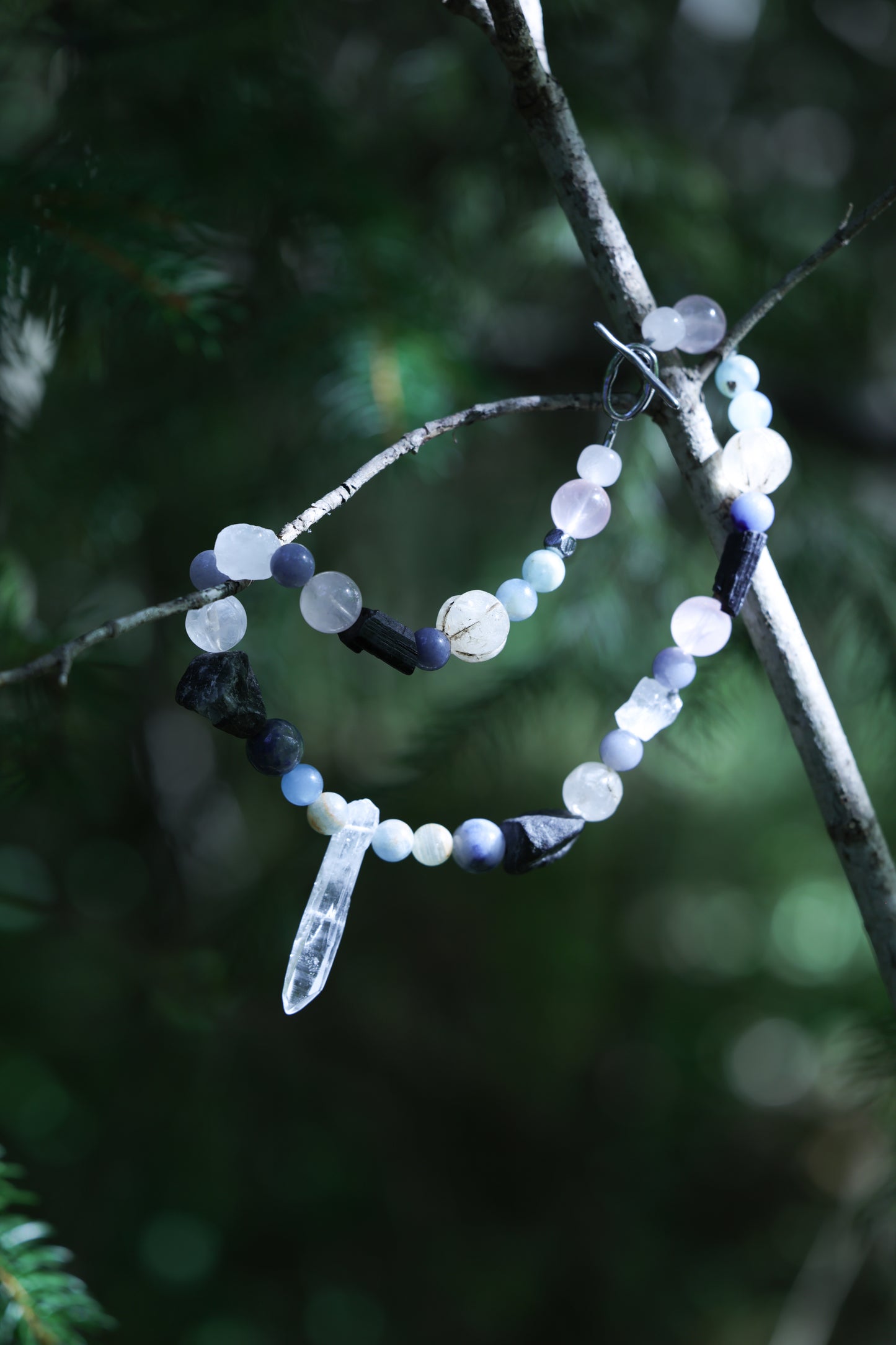 #7 🌿 Witchwood Raw Stone Crystal Necklace🌿