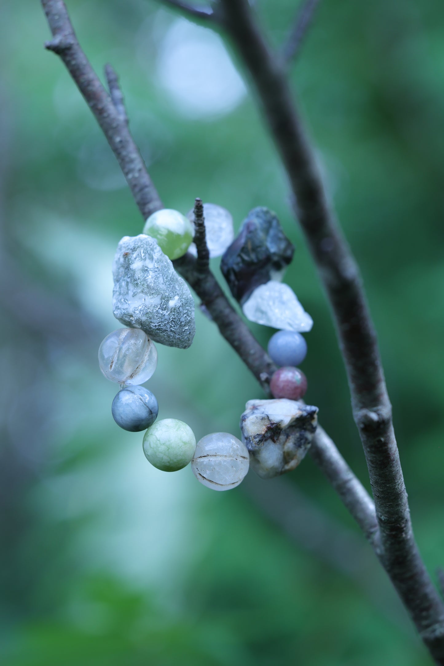 #21 🌿Witchwood Raw Stone Crystal Bracelet🌿