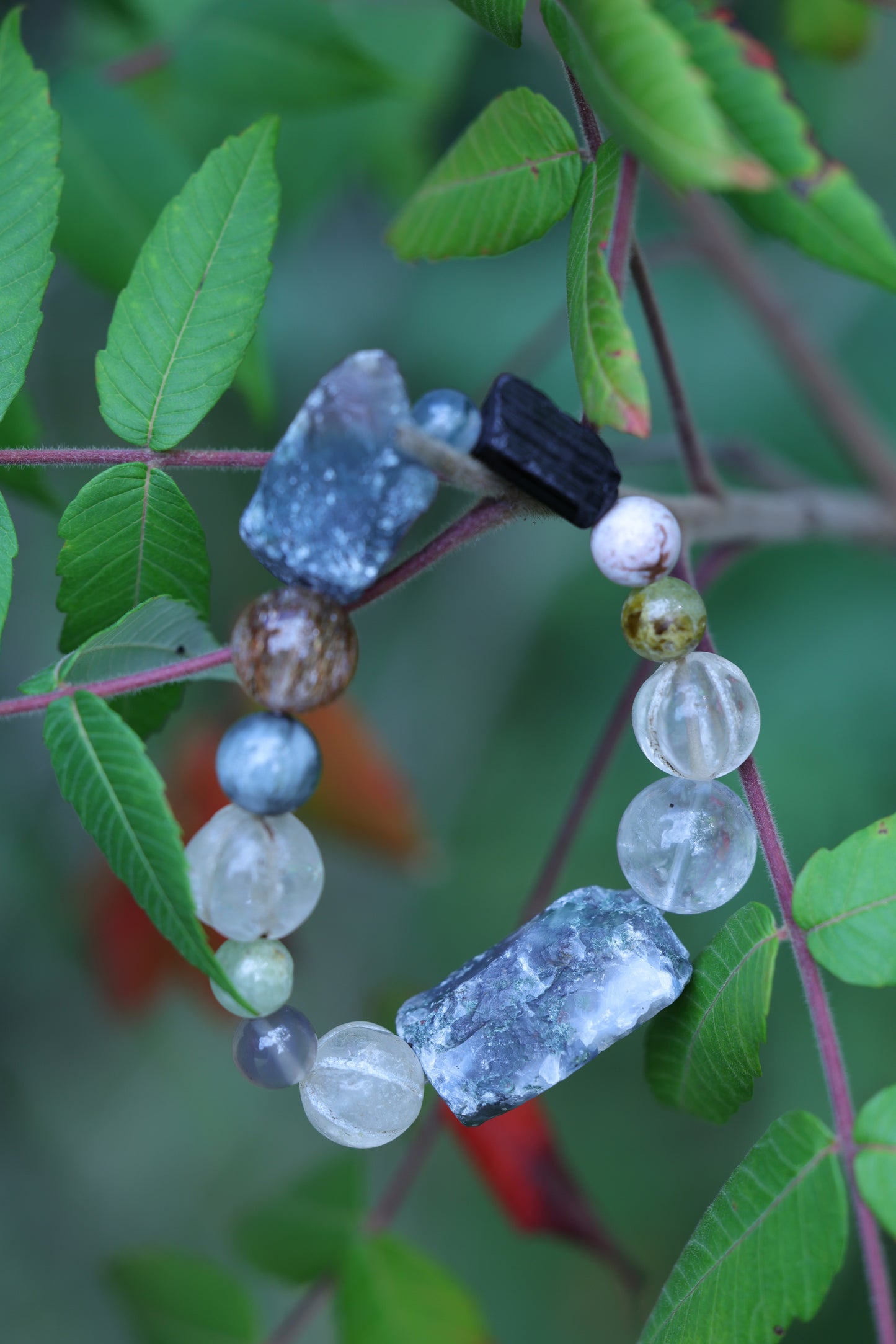 #17 🌿Witchwood Raw Stone Crystal Bracelet🌿