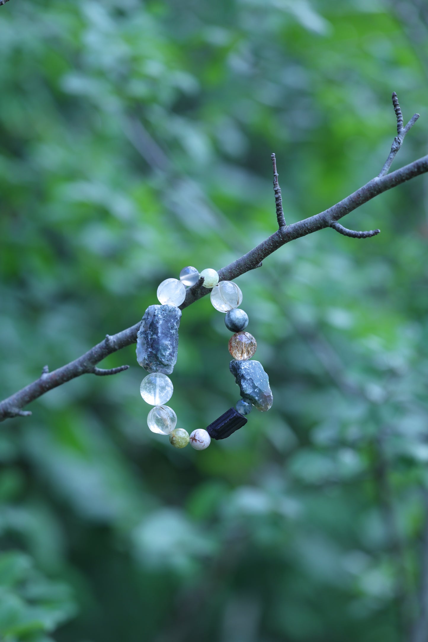 #17 🌿Witchwood Raw Stone Crystal Bracelet🌿