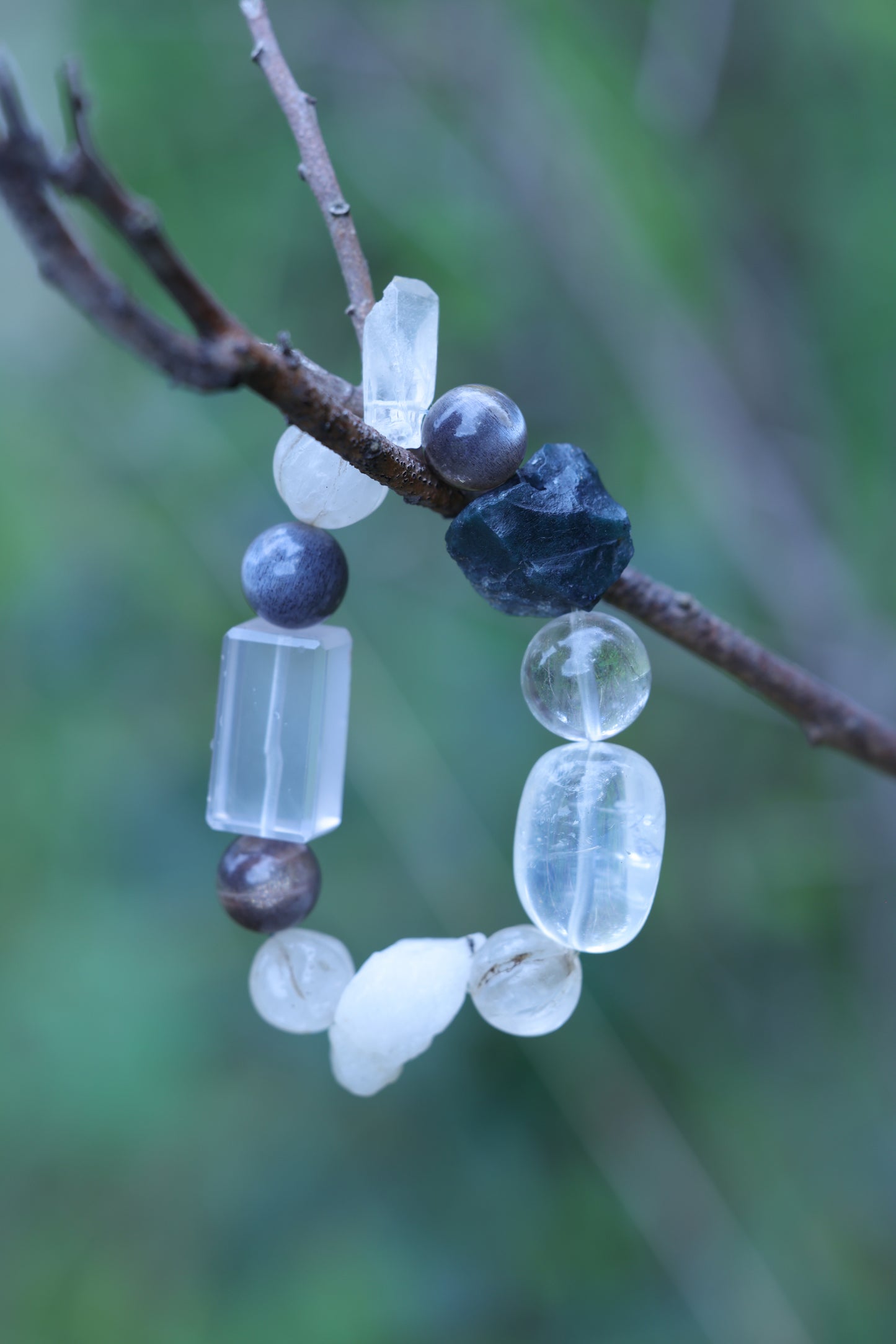 #25 🌿Witchwood Raw Stone Crystal Bracelet🌿