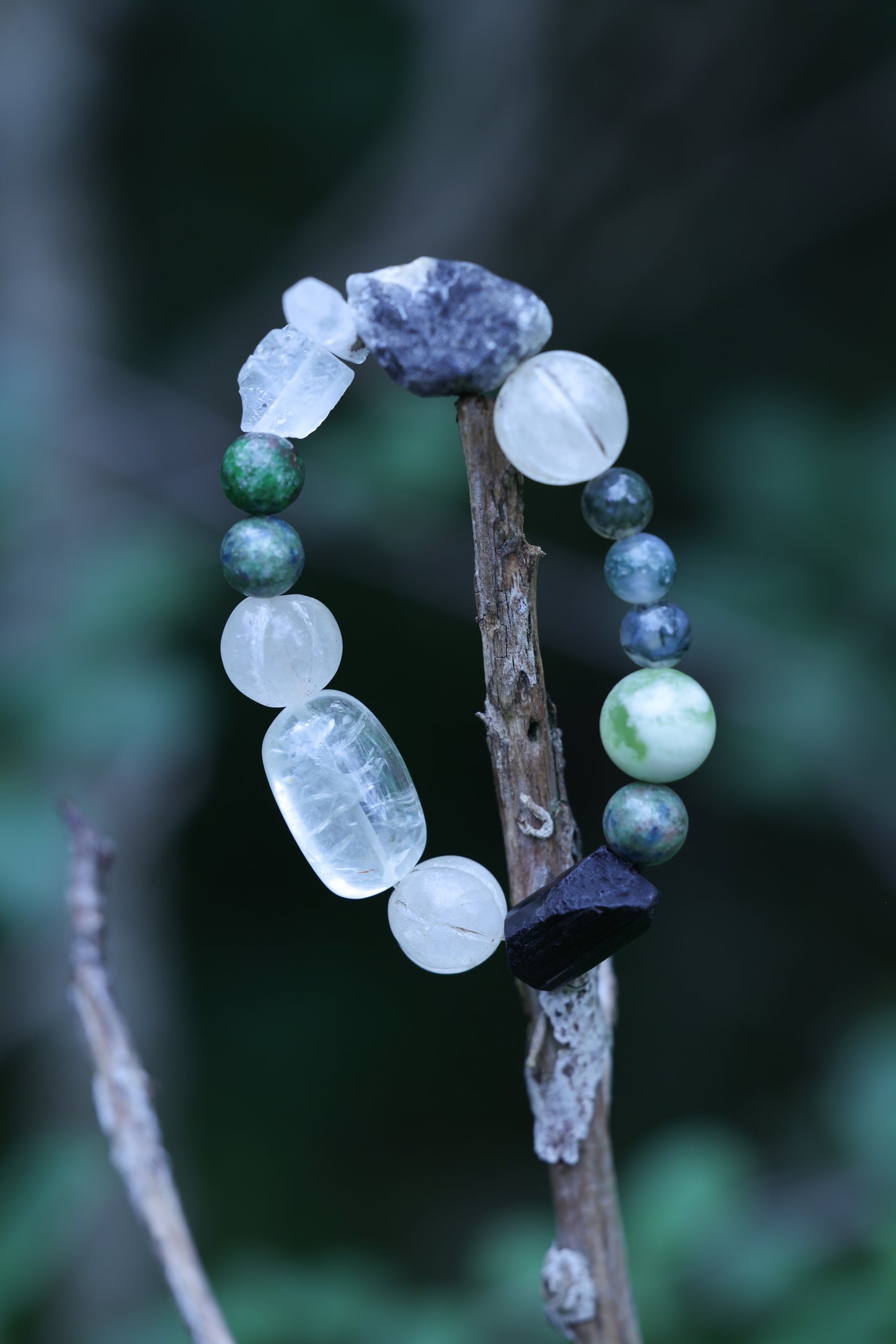 #14 🌿Witchwood Raw Stone Crystal Bracelet🌿