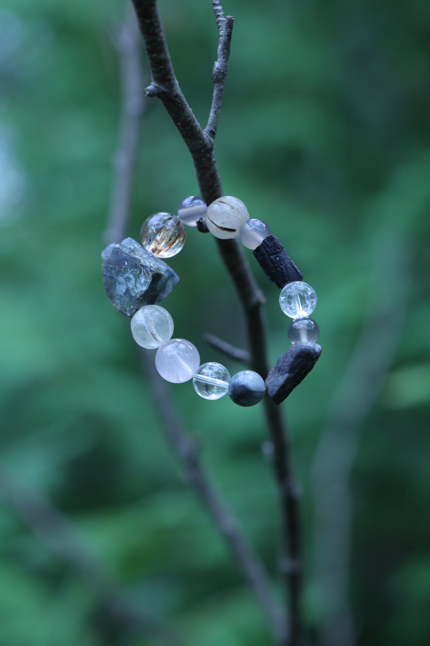 #18 🌿Witchwood Raw Stone Crystal Bracelet🌿