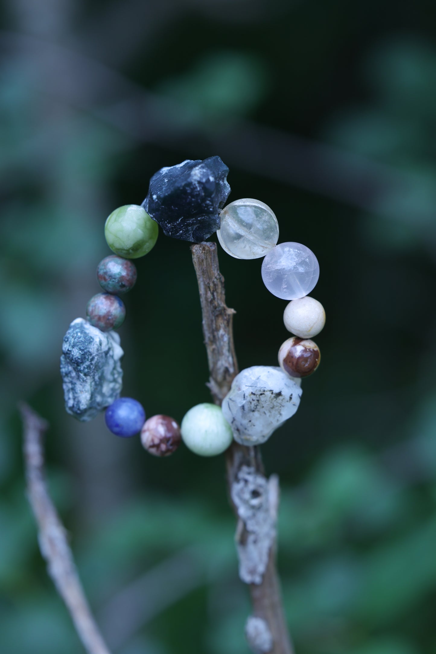#15 🌿Witchwood Raw Stone Crystal Bracelet🌿
