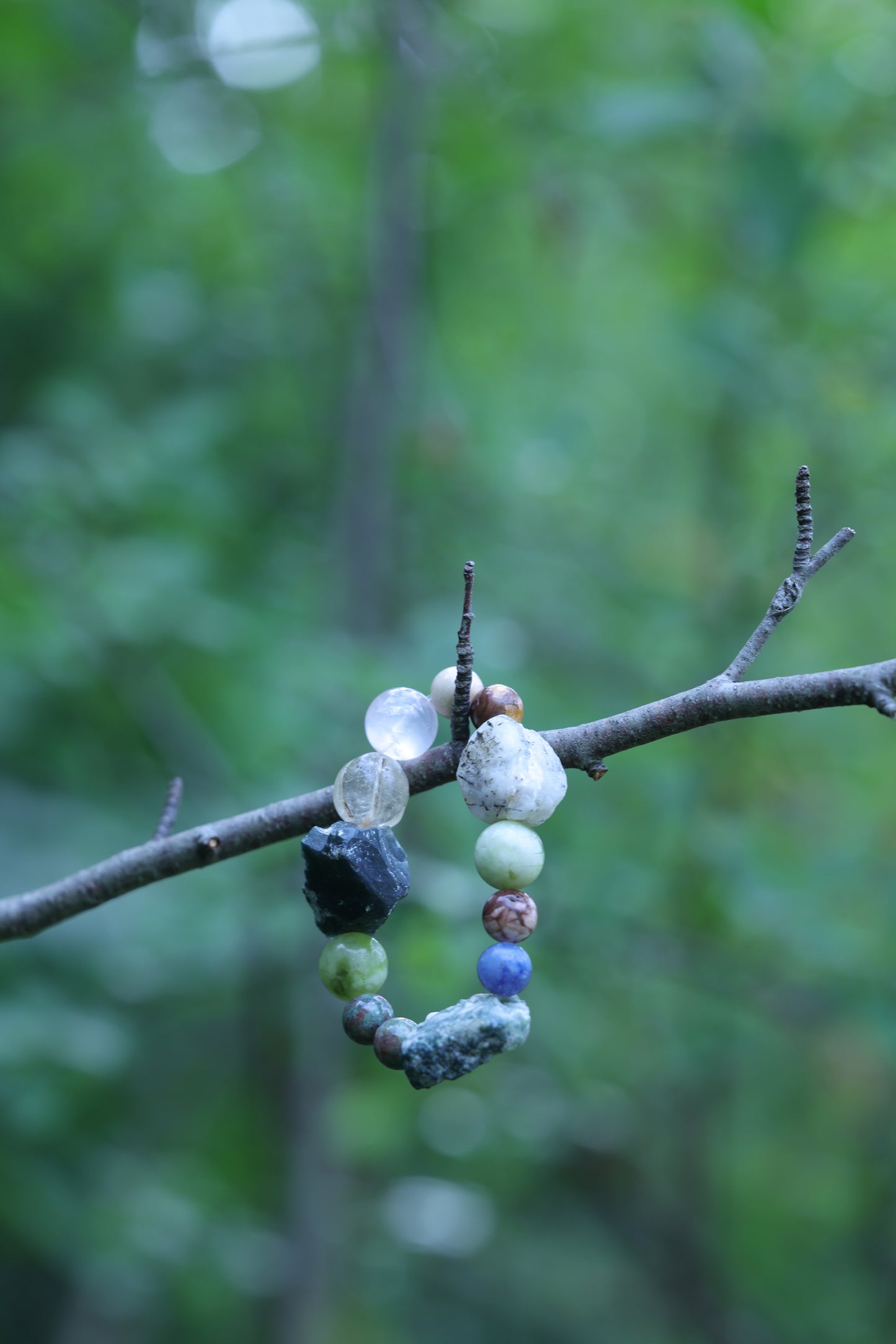 #15 🌿Witchwood Raw Stone Crystal Bracelet🌿