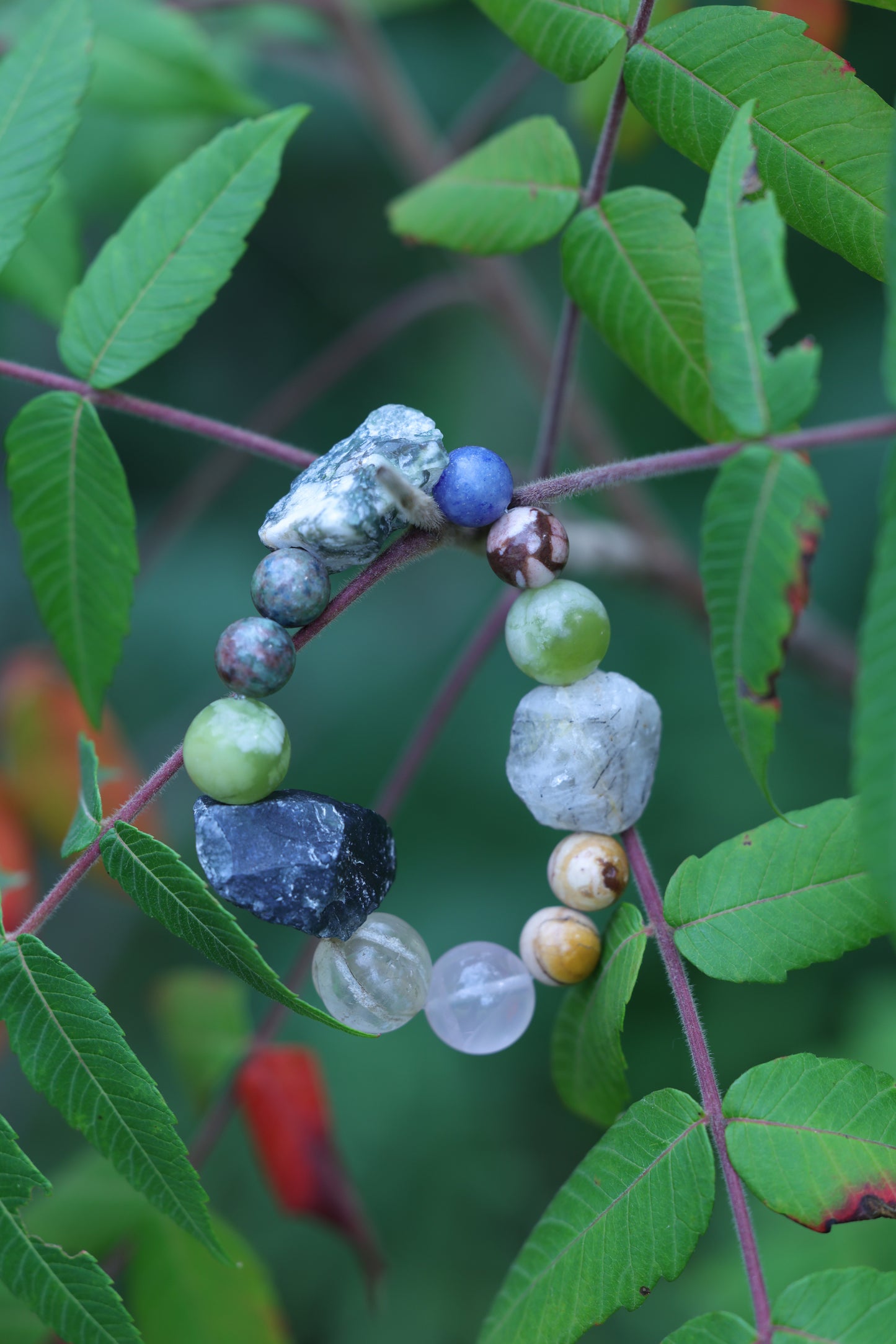 #15 🌿Witchwood Raw Stone Crystal Bracelet🌿
