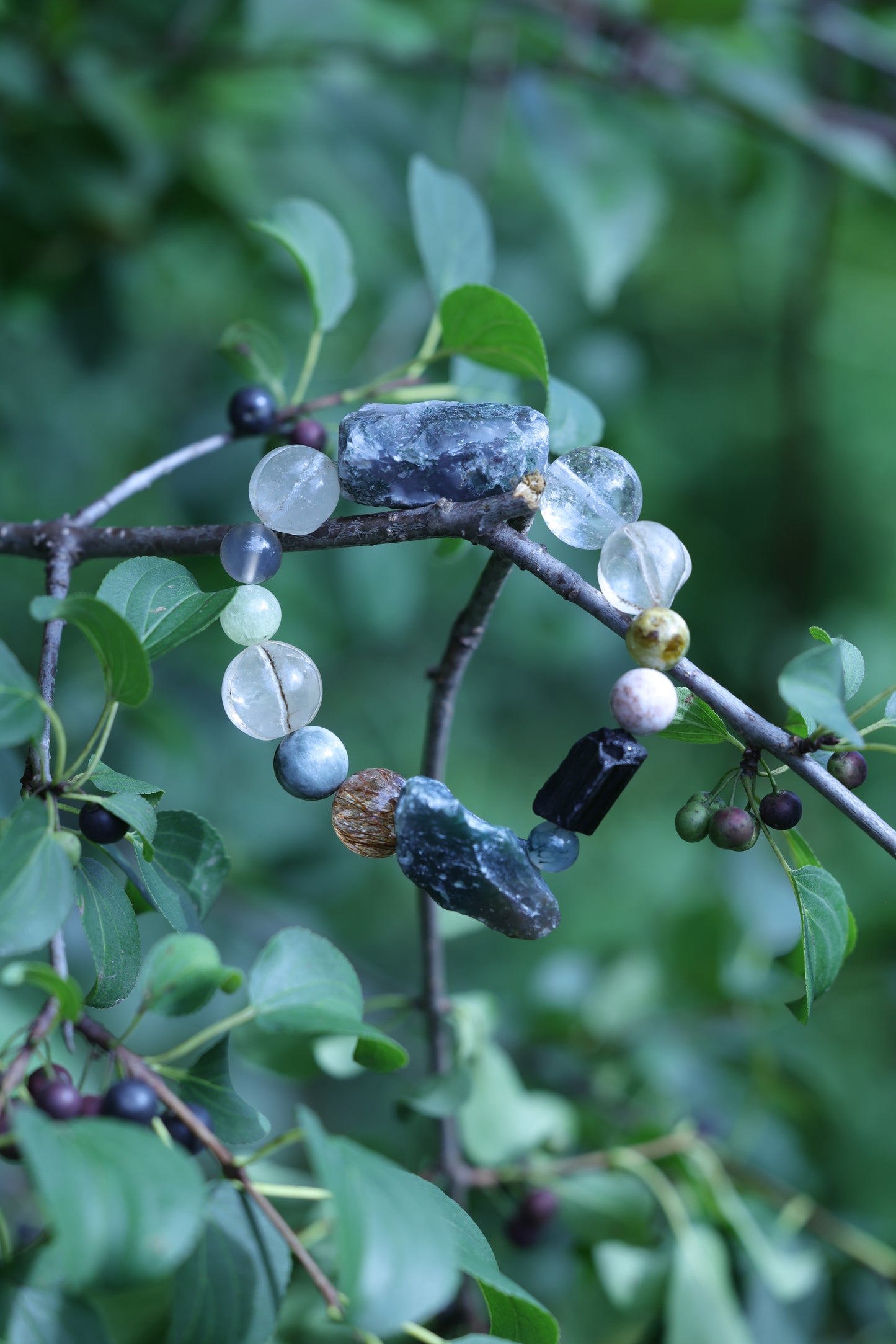 #17 🌿Witchwood Raw Stone Crystal Bracelet🌿