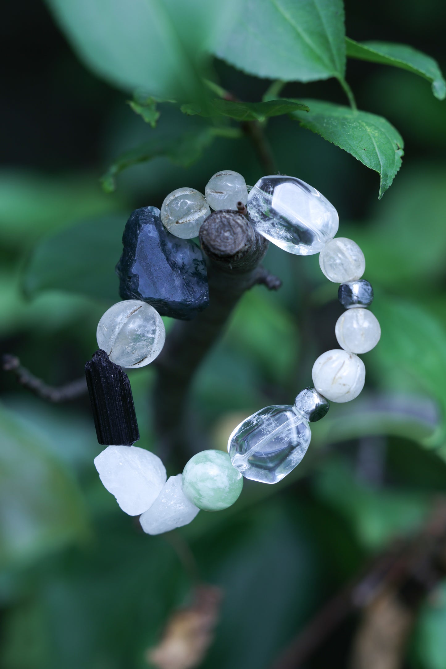 #13 🌿Witchwood Raw Stone Crystal Bracelet🌿