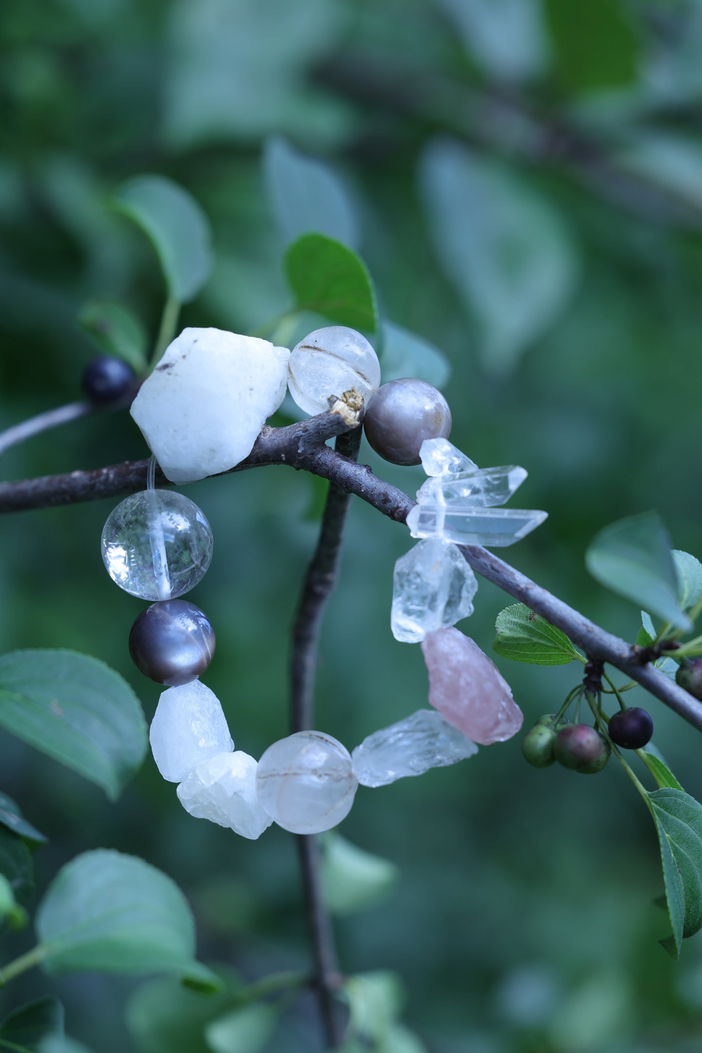 #12 🌿Witchwood Raw Stone Crystal Bracelet🌿