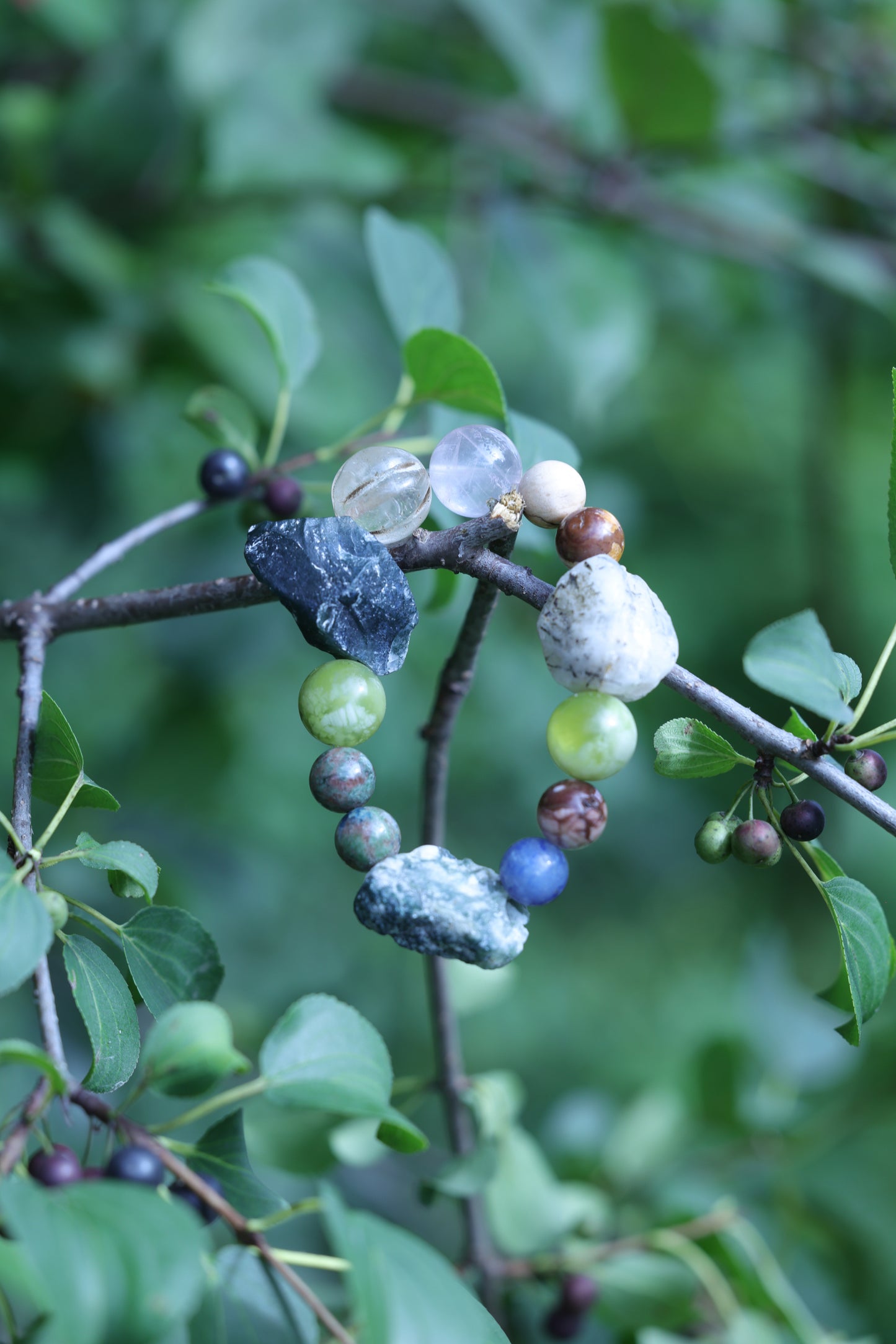 #15 🌿Witchwood Raw Stone Crystal Bracelet🌿