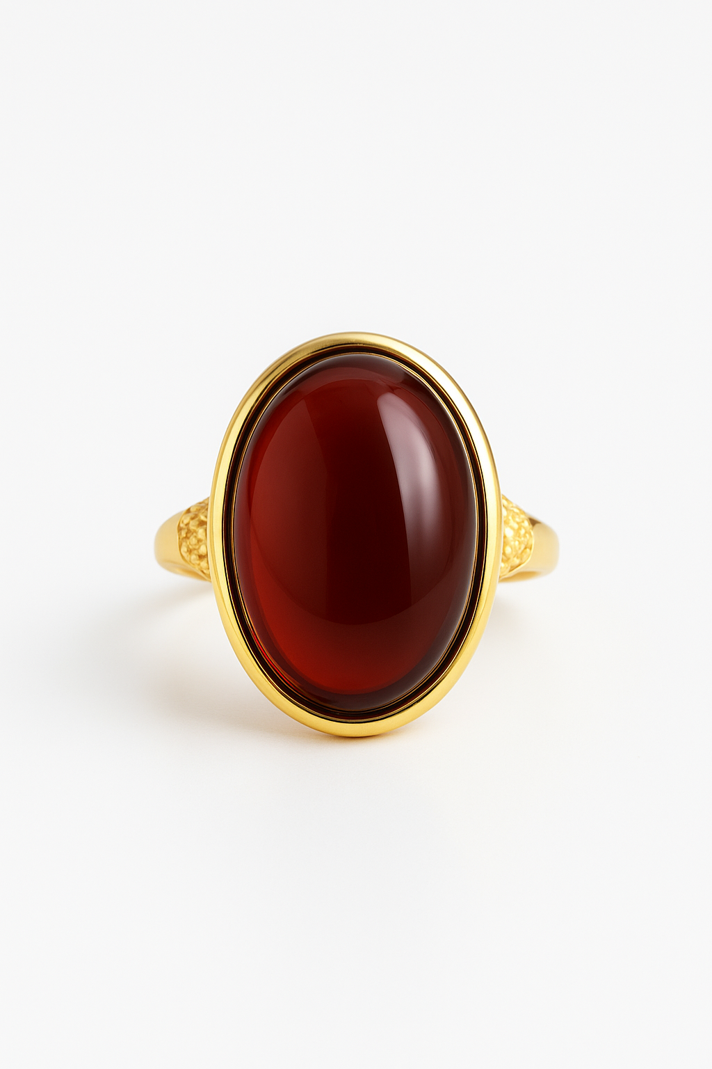Natural Blood Amber Cabochon Ring